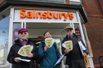 Devizes Fairtrade Group members asking Sainsbury's